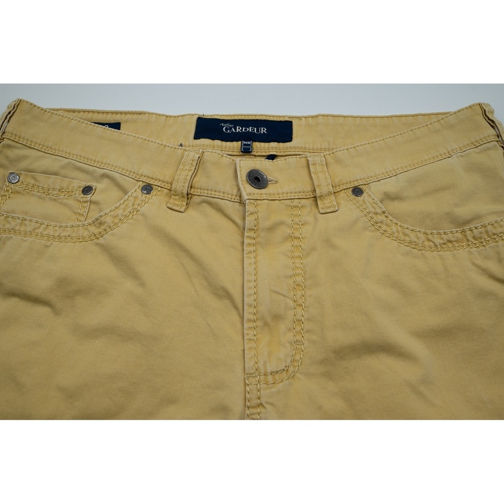 Atelier Gardeur Nevio-2 Regular Fit Mustard Yellow Pants Mens 34/32 Chinos